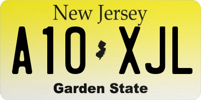 NJ license plate A10XJL