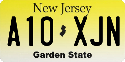 NJ license plate A10XJN