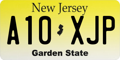 NJ license plate A10XJP