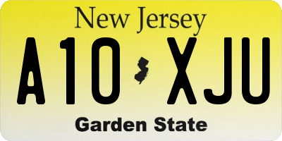 NJ license plate A10XJU