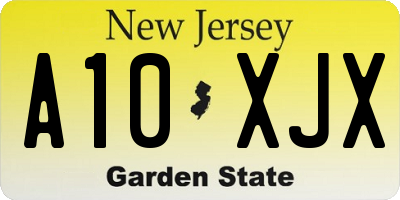 NJ license plate A10XJX