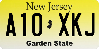 NJ license plate A10XKJ
