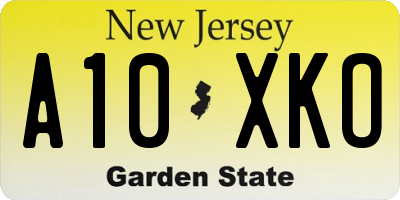 NJ license plate A10XKO