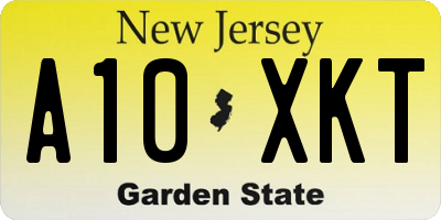 NJ license plate A10XKT