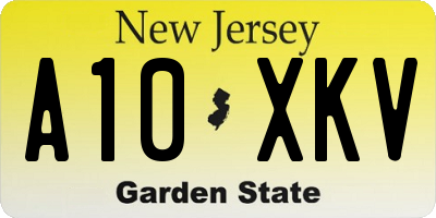 NJ license plate A10XKV