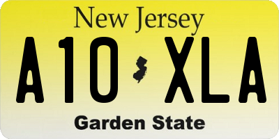 NJ license plate A10XLA