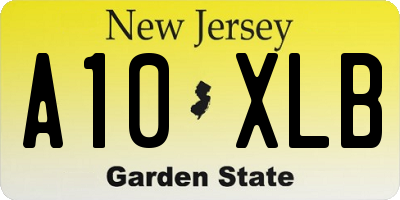 NJ license plate A10XLB