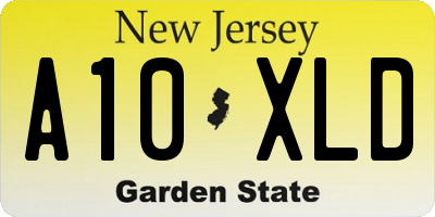 NJ license plate A10XLD