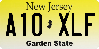 NJ license plate A10XLF