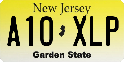 NJ license plate A10XLP
