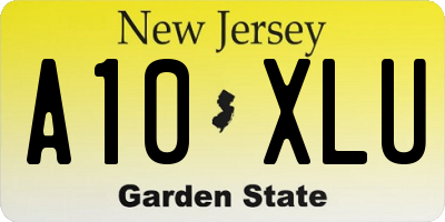 NJ license plate A10XLU