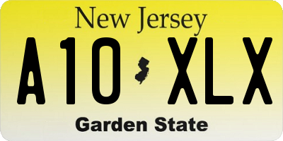 NJ license plate A10XLX