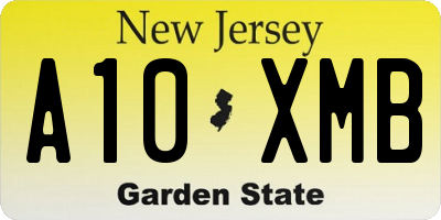 NJ license plate A10XMB