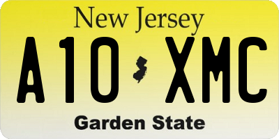 NJ license plate A10XMC