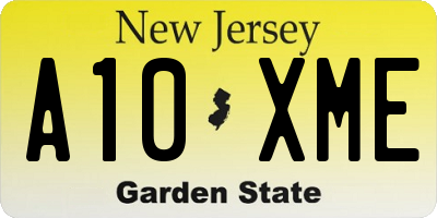 NJ license plate A10XME