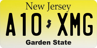 NJ license plate A10XMG