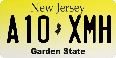 NJ license plate A10XMH