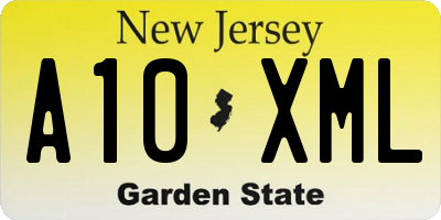 NJ license plate A10XML