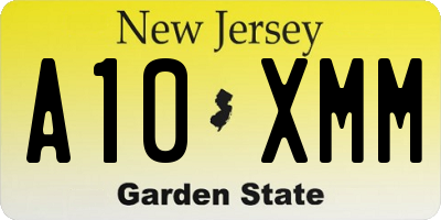 NJ license plate A10XMM