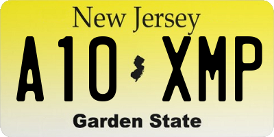NJ license plate A10XMP
