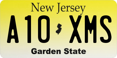NJ license plate A10XMS