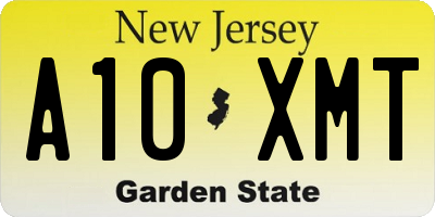 NJ license plate A10XMT