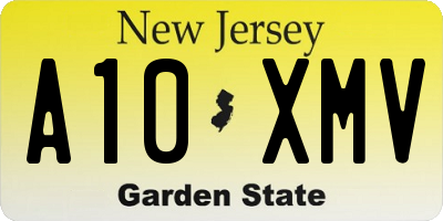NJ license plate A10XMV