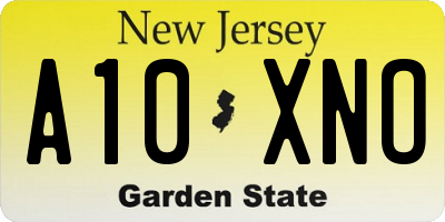 NJ license plate A10XNO