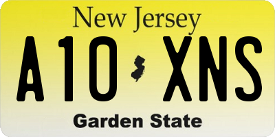 NJ license plate A10XNS
