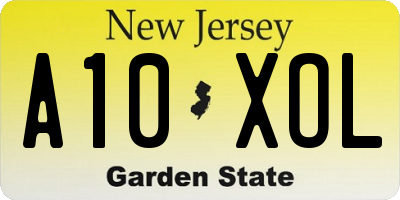 NJ license plate A10XOL