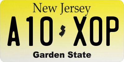 NJ license plate A10XOP