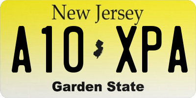 NJ license plate A10XPA