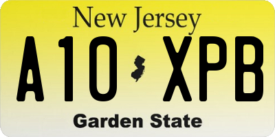 NJ license plate A10XPB