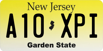NJ license plate A10XPI
