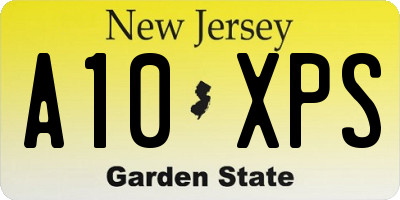 NJ license plate A10XPS