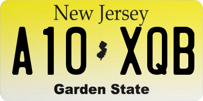 NJ license plate A10XQB