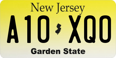 NJ license plate A10XQO
