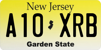 NJ license plate A10XRB
