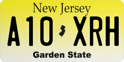 NJ license plate A10XRH