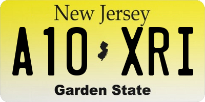 NJ license plate A10XRI