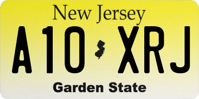 NJ license plate A10XRJ