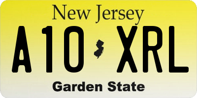 NJ license plate A10XRL