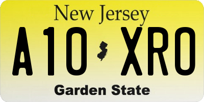 NJ license plate A10XRO