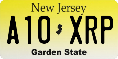 NJ license plate A10XRP
