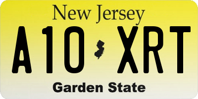 NJ license plate A10XRT