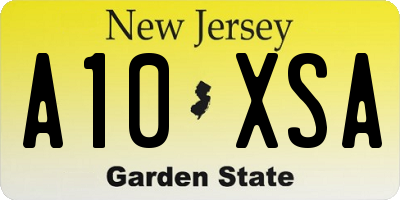 NJ license plate A10XSA