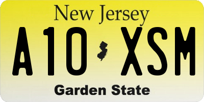 NJ license plate A10XSM