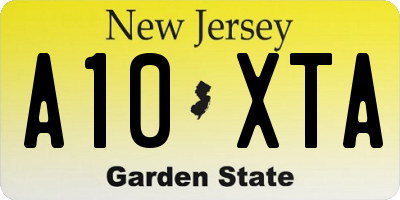 NJ license plate A10XTA