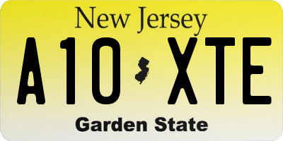 NJ license plate A10XTE
