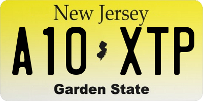 NJ license plate A10XTP